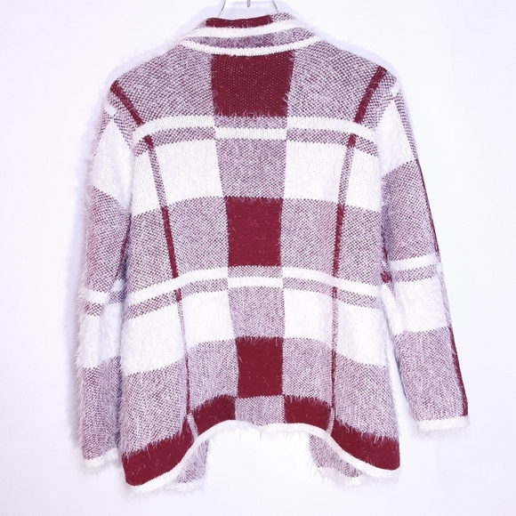 Zelosa | Dark Red/White Comfy Cozy Sweater Sz M/L - Picture 3 of 5